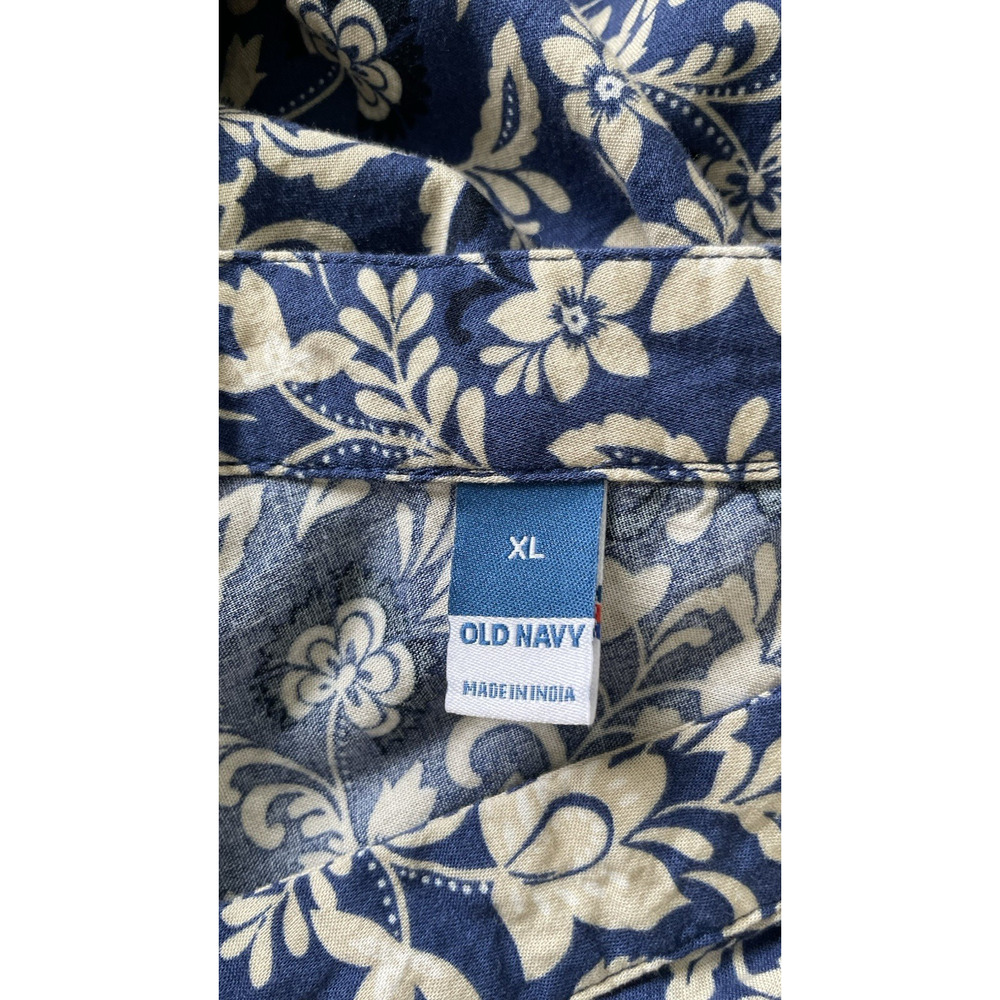 Old Navy Tiered Swing Dress Floral Ruffle Peasant Cottagecore Blue Womens XL - Picture 14 of 16